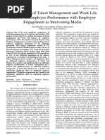 The Influence of Talent Management and Work Life Balance On Employee Performance With Employee Engagement As Intervening Media