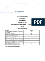 2021 Business Studies Grade 11 Notes Chapter Six