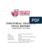 UPM - Industrial Training Report