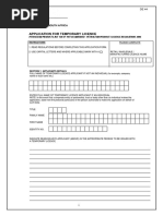 De 44 Application For Temporary Licence