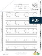 4 Line Letter C Tracing Worksheet