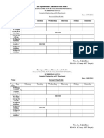 Day Time Monday Tuesday Wednesday Thursday Friday Saturday: Date: 10/01/2011 Name: Personal Time-Table