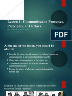 Lesson 1 - Communication Processes, Principles, and Ethics