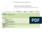 Scoring Rubric For Esp Video Presentation