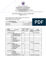 Inventory Report of Crucial Resources