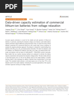 Data-Driven Capacity Estimation of Commercial Lithium-Ion Batteries From Voltage Relaxation