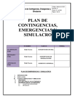 Plan de Contingencias, Emergencias y Simulacros