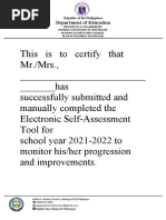 Certification From Ict On E-Sat