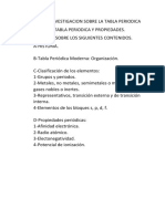 Trabajo de Investigacion Sobre La Tabla Periodica