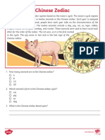 Third Grade Chinese Zodiac Reading Passage Comprehension Activity