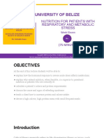 Nutrition For Patients With Metabolic or Respiratory Stress