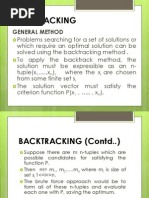 Backtracking: General Method