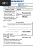 Sesion de Aprendizaje - Religion Cuaresma