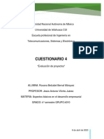 Cuestionario 4 - Evaluación de Proyectos