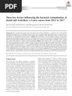 Three Key Factors in Uencing The Bacterial Contamination of Dental Unit Waterlines: A 6-Year Survey From 2012 To 2017