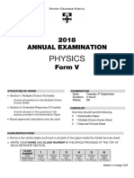 Sydney Grammar 2018 Physics Prelim Yearly & Solutions