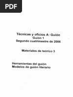 GUION I - Herramientas y Modelos de Guión Literario