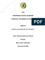 Ensayo Sobre El Ahorro y La Producción en El Ecuador.