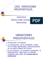 Analisis Variaciones Presupuestales Dufay