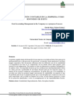 La Buena Gestión Contable en La Empresa Como Sinónimo de Éxito