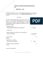 Certificado de Rentas y Retenciones Por Rentas de Quinta Categoria Maria Claudia