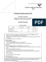 General Achievement Test: 9Lfwruldq&Huwl¿Fdwhri (GXFDWLRQ 2011