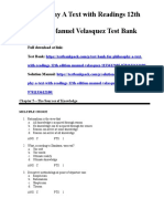 Philosophy A Text With Readings 12th Edition Manuel Velasquez Test Bank Download