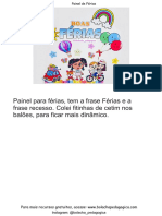 Painel Boas Ferias Bolacha Pedagogica