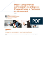 Program Etudes Et Recherches en Management