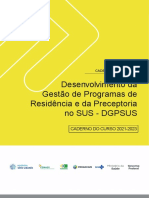 Caderno Do Projeto Desenv Gestao Programas Residência Preceptoria SUS 2021 2023