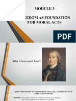 Freedom As Foundation For Moral Acts (Kant's Philosophy of Freedom)