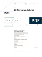 Library and Information Science MCQs - PDF - Cataloging - Libraries