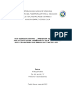 Plan de Orientación para La Prevención Del Embarazo en Adolescentes