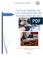 Plan de Mejora de Los Aprendizajes en Estudiantes de 2do Grado