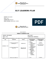 Math 7 Weekly Learning Plan