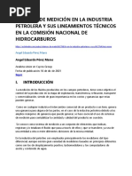 Sistemas de Medición en La Industria Petrolera, y Lineamientos Técnicos CNH