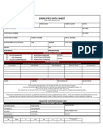 Employee Data Sheet