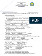 SUMMATIVE TEST IN GRADE 7elements and Compounds