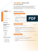 Fashionable Creative Resume Template Orange