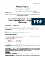 Margalla Papers: Regional Security Complex Theory and Soft Power: Mapping China's Engagement in Afghanistan