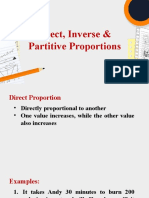 Direct, Inverse and Partitive Proportions