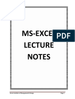 Excel Notes