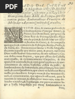 (1641) Treslado Da Carta Original, Que S. Magestade El Rey D. Joam IV. Nosso Senhor, Escreveo A El Rey Christianissímo Luis XIII. de França