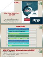 ISU - APC CLINIC - Critical Analysis Report Presentation - 27.04.2023