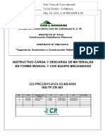 Carga y Descarga de Materiales en Forma Manual y Con Equipo Mecanizado 322-PRC22015-6331-52-NS-0059 - 0