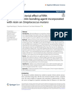 In Vitro Antibacterial Effect of Fifth Generation Dentin Bonding Agent Incorporated With Nisin On Streptococcus Mutans