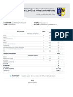 Relevé de Notes Provisoire - Mukanzala Maluma