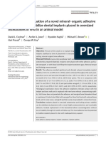 Twelve-Month Evaluation of A Novel Mineral-Organic Adhesive Material Used To Stabilize Dental Implants Placed in Oversized Osteotomies in Vivo in An Animal Model