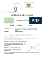 1C Maths Leçon 08 Composée de Transformations Du Plan