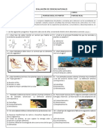 Evaluación de Ciencias Naturales ADAPTACIONES Y CADENA ALIMENTARIA